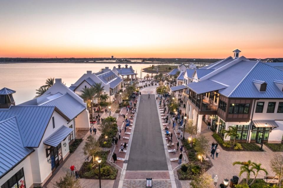 Waterside Place, pictured here, will host a New Year's Eve celebration with a drone light show and more.