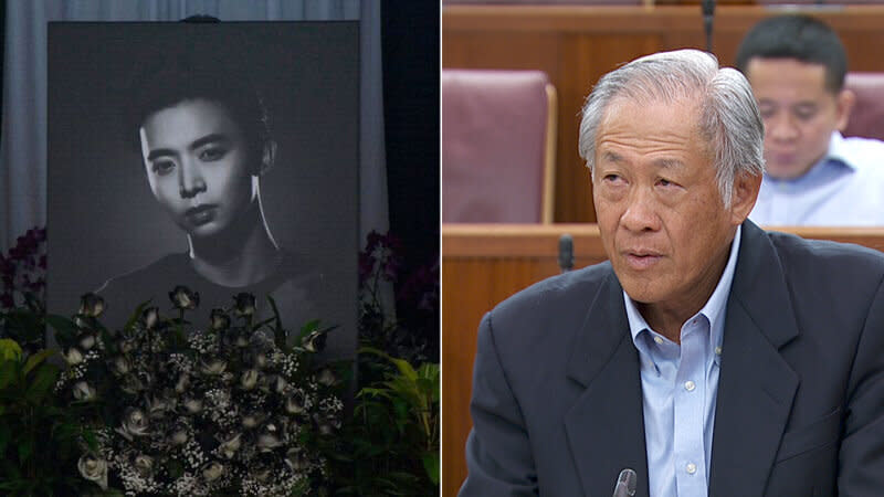 Defence Minister Ng Eng Hen shared the Committee of Inquiry's findings into the death of CFC (NS) Aloysius Pang in Parliament on 6 May, 2019. (PHOTOS: AP, Mindef)