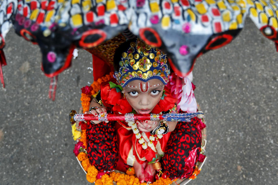 Hindu devotees mark Krishna Janmashtami festival