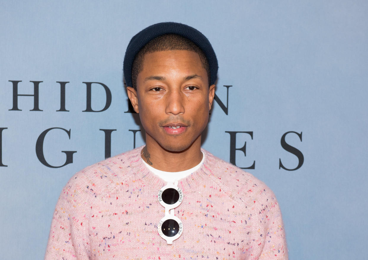 Pharrell, pictured, sings with Kim Burrell on "I See a Victory" from the "Hidden Figures" soundtrack.&nbsp;