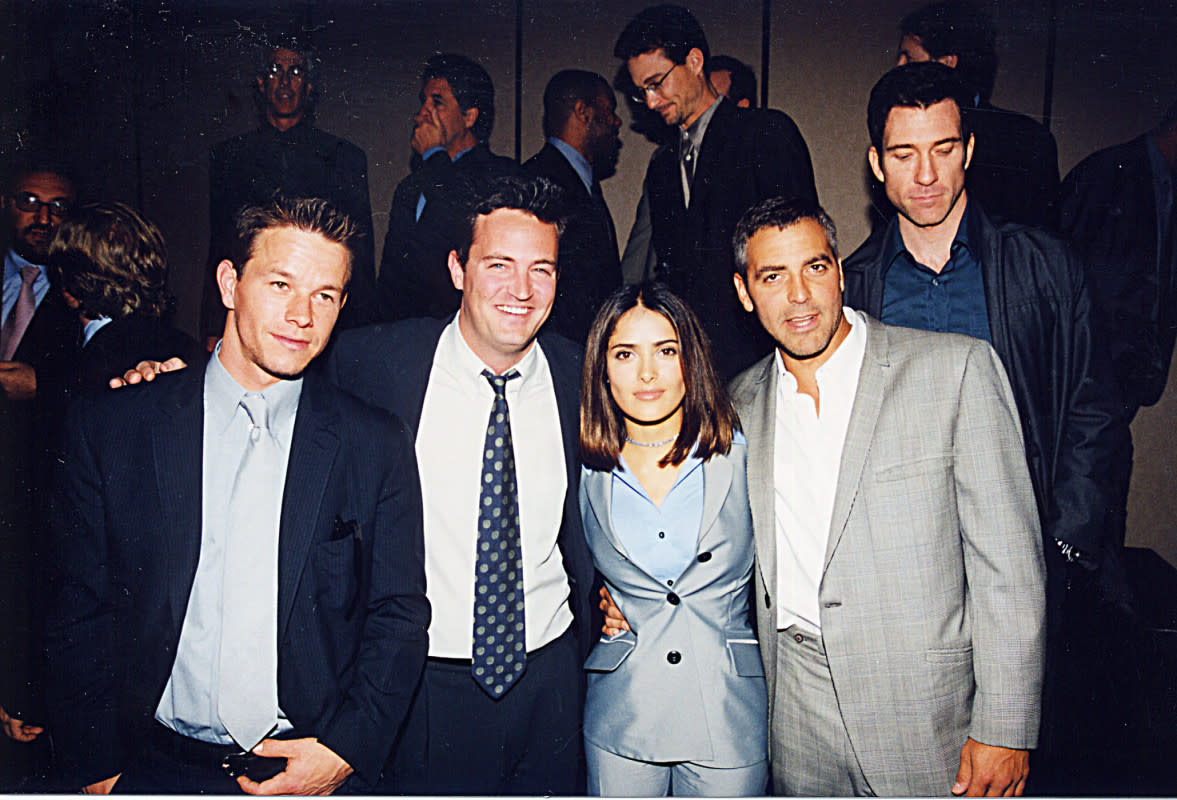 Mark Wahlberg, Matthew Perry, Salma Hayek, George Clooney & Dylan McDermott at Showest '98 in Las Vegas. 13 (Photo by Jeff Kravitz/FilmMagic, Inc)<p>Jeff Kravitz/Getty Images</p>