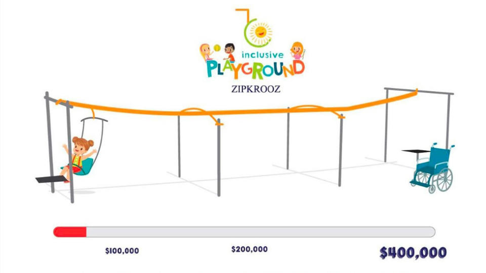 The ZipKrooz will be one of the first pieces of equipment in the inclusive playground. 