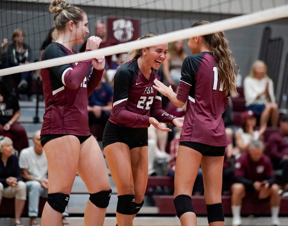 The First Baptist Academy Lions comepte against the Bishop Verot Vikings in the Class 3A District 12 semifinal at First Baptist Academy in Naples on Tuesday, Oct. 17, 2023.