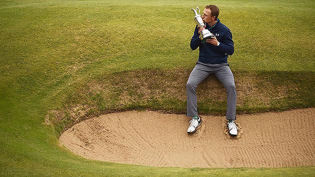 Spieth with his first claret jug. Pic: Getty