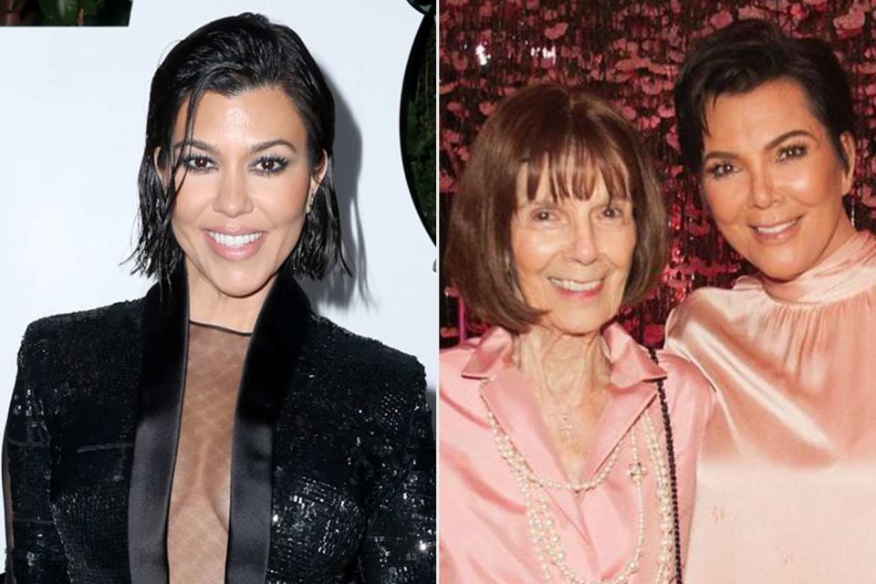 <p>Phillip Faraone/Getty;Kris Jenner/Instagram</p> From left: Kourtney Kardashian Barker and MJ Shannon with Kris Jenner