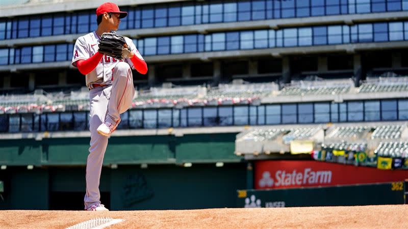 天使隊大谷翔平退場。（圖／翻攝自天使隊推特）