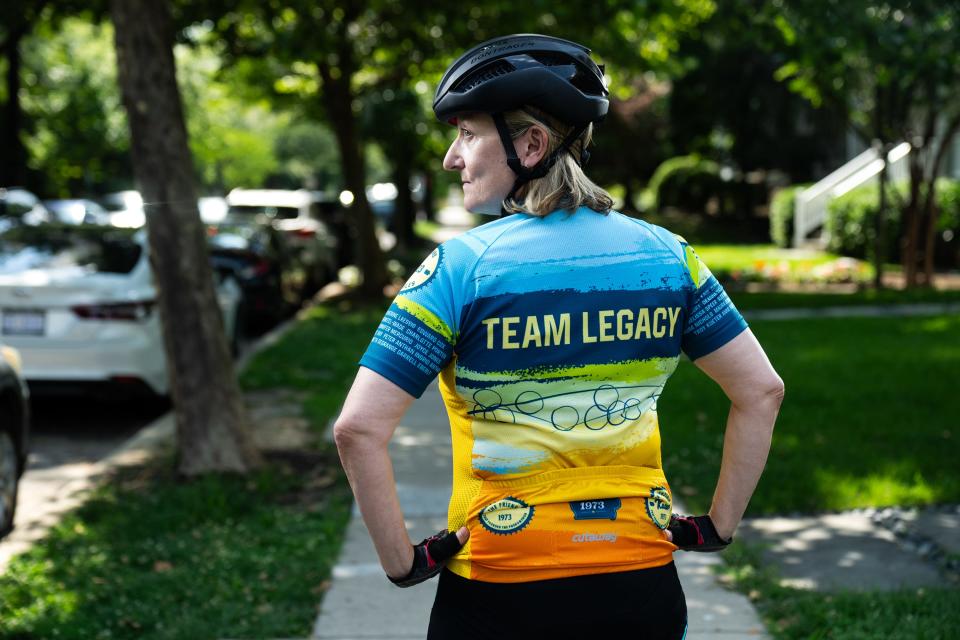 Rachel Kaul poses for a portrait in Washington, D.C., Wednesday, July 12, 2023. Kaul’s father, Don Kaul, was a co-founder of the Register’s Annual Great Bicycle Ride Across Iowa.
