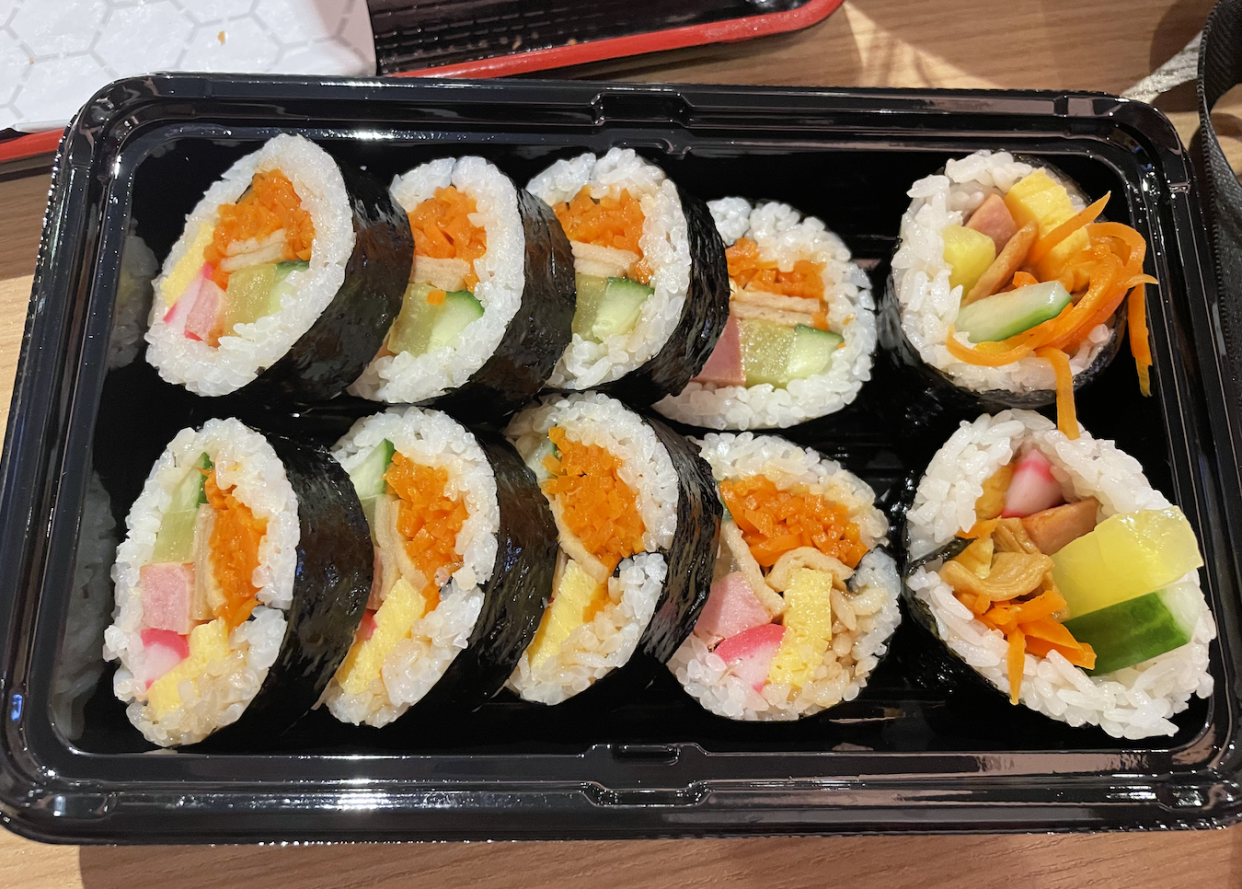Kimbap is an easy-to-eat and affordable Korean street food that people can snag at K Street Food.