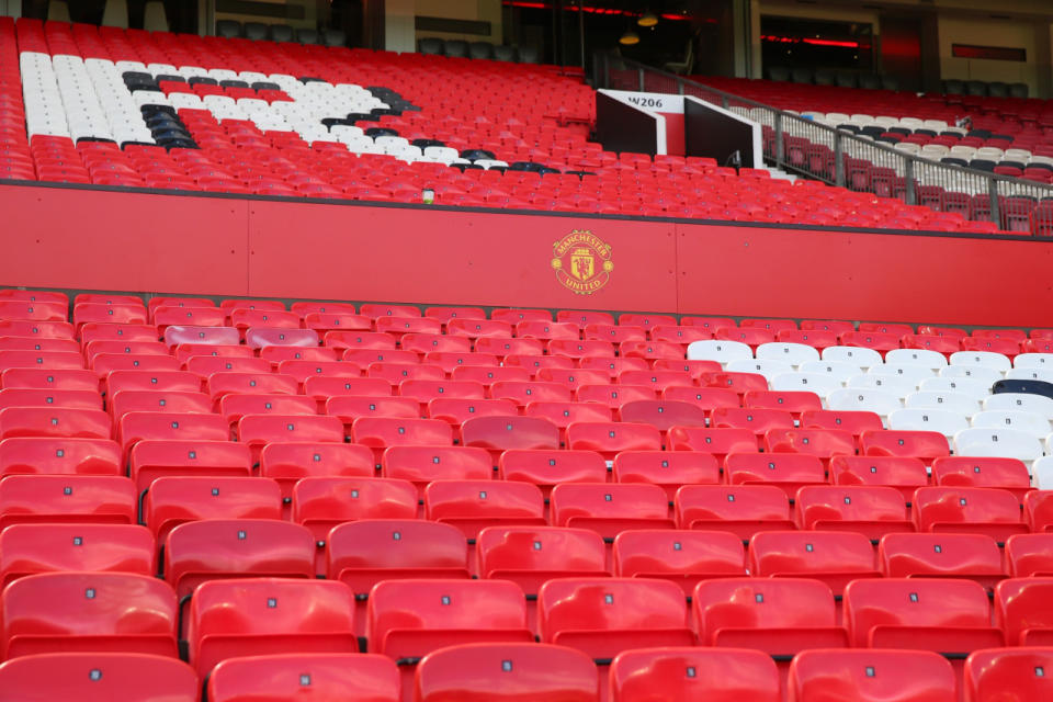 A view of empty seats after the Barclays Premier League match between Manchester United and AFC Bournemouth at Old Trafford is abandoned on May 15, 2016, in Manchester, England. (Alex Livesey/Getty Images)