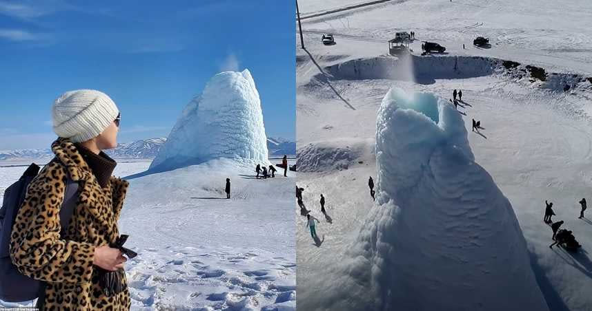 哈薩克（Kazakhstan）的阿拉木圖（Almaty）的冰火山是當地奇特景觀。（圖／翻攝自每日郵報）