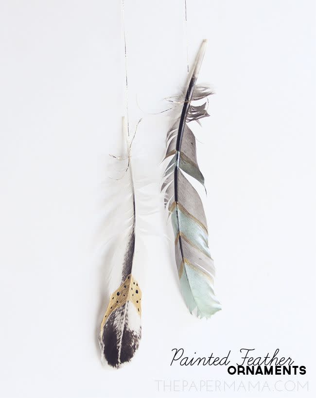 Paper Feather Ornaments