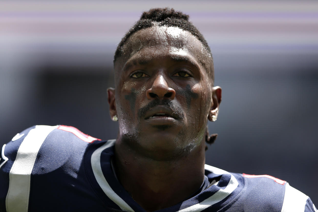 Antonio Brown is reportedly wanted by police. (Photo by Michael Reaves/Getty Images)