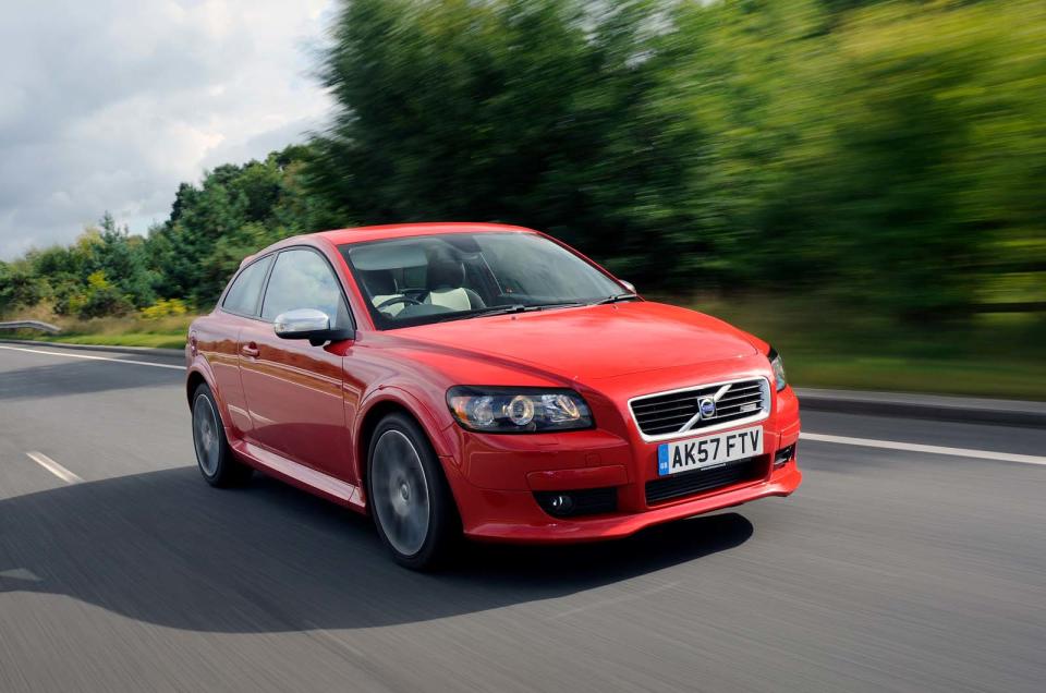 <p>Straddling the line between coupé and family hatchback, the pre-facelift Volvo C30 looked like a concept car for the road. Not quite in the same vein as the Audi TT, but Volvo deserves credit for producing a faithful interpretation of the original SCC Concept of 2001. The T5, with its 2.5-litre five-cylinder engine, is a <strong>thinking person’s Ford Focus ST</strong>, but we’ll never forgive Volvo for failing to put the C30 Polestar into production.</p>