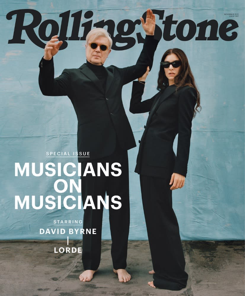 David Byrne and Lorde on Rolling Stone’s cover. - Credit: Shaniqwa Jarvis for Rolling Stone