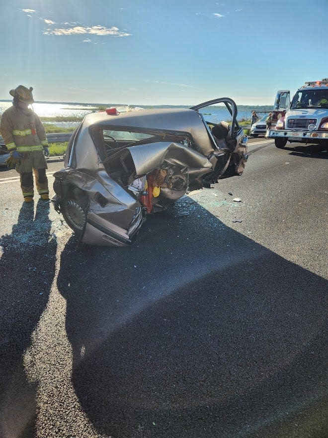 This was the scene Tuesday morning on U.S. 441 at Paynes Prairie.