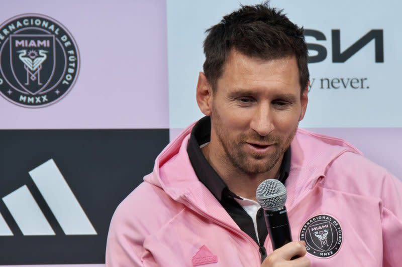 Inter Miami's forward Lionel Messi, who played every minute of the Herons' first three MLS games this season, is considering a spot on the Argentina roster for Paris 2024. File Photo by Keizo Mori/UPI