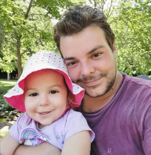 Chris Ramsay and his two year old daughter, who are racing to find a new place to live before the two month eviction notice is up. 