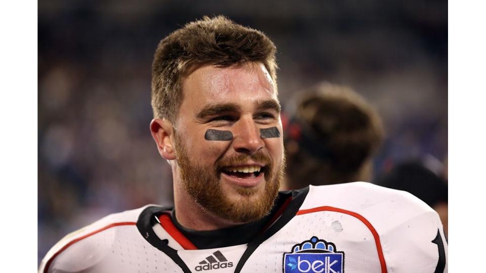 Travis Kelce in football gear in 2012