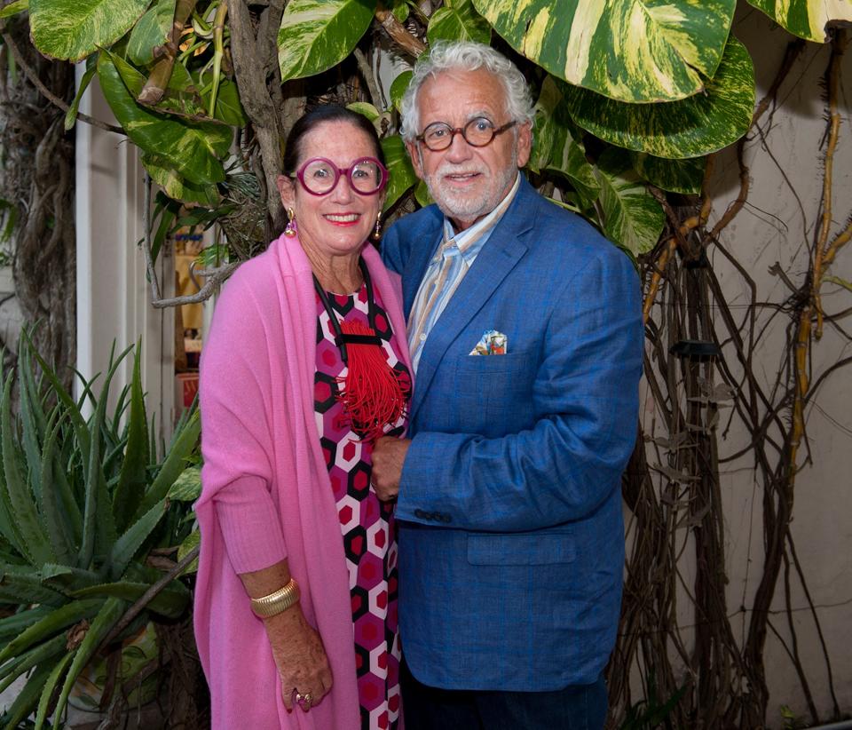 Stefanie and husband Greg Mahon attend the Stefanie's Palm Beach grand opening event Wednesday.