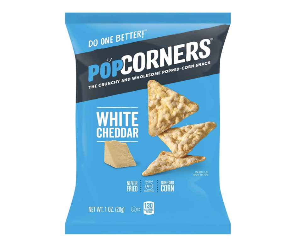 26) White Cheddar Popped-Corn Snacks