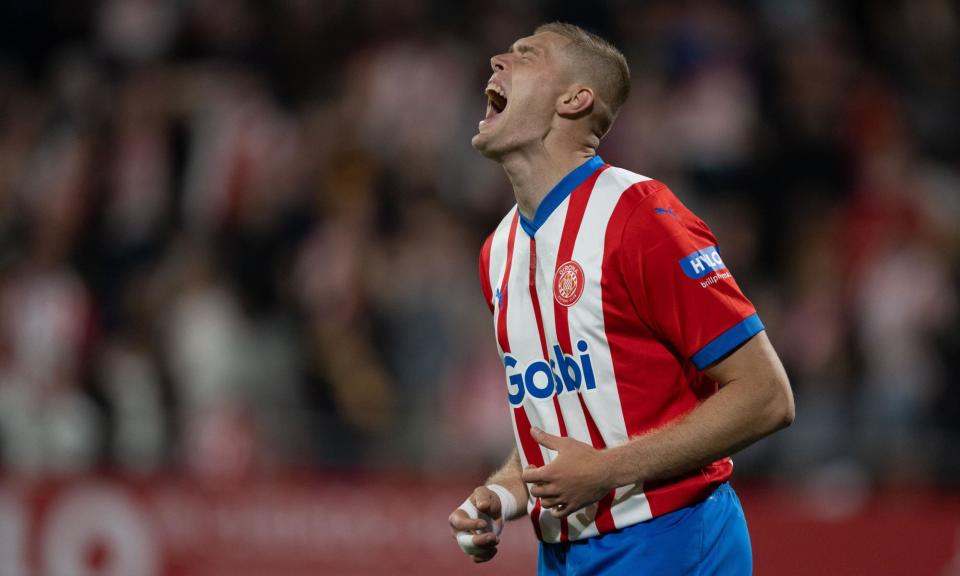 <span>Girona’s Artem Dovbyk scored a hat-trick on the final day in a 7-0 win over Granada to reach 24 goals for the season.</span><span>Photograph: Felipe Mondino/IPA Sport/ipa-agency.net/Shutterstock</span>