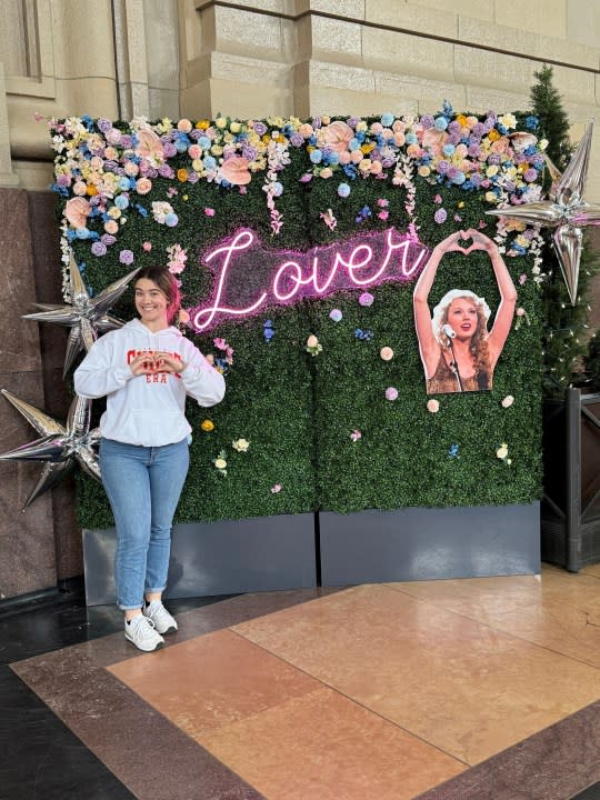 A Taylor Swift "Lover" display at Union Station in Kansas City before Super Bowl LVIII. (FOX4 photo)