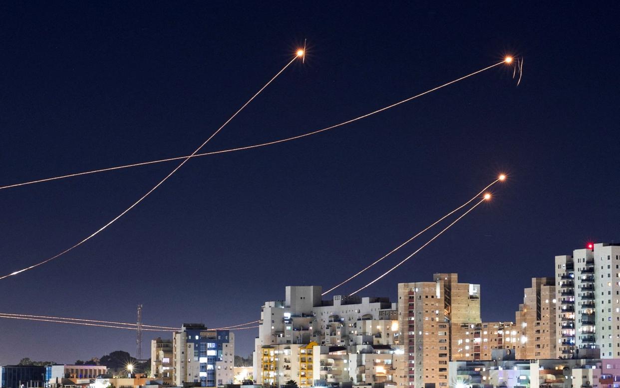 The Iron Dome intercepts a series of rockets