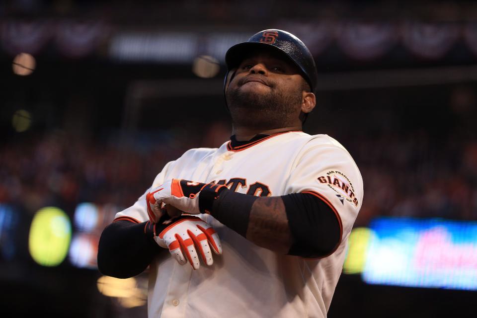 SAN FRANCISCO, CA - OCTOBER 24: Pablo Sandoval #48 of the San Francisco Giants looks on against Detroit Tigers during Game One of the Major League Baseball World Series at AT&T Park on October 24, 2012 in San Francisco, California. (Photo by Doug Pensinger/Getty Images)