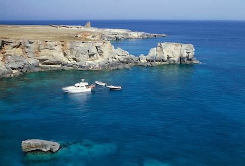 Rocky coast south of Castro Marina in Salento - Credit: Getty Images/De Agostini Picture Library