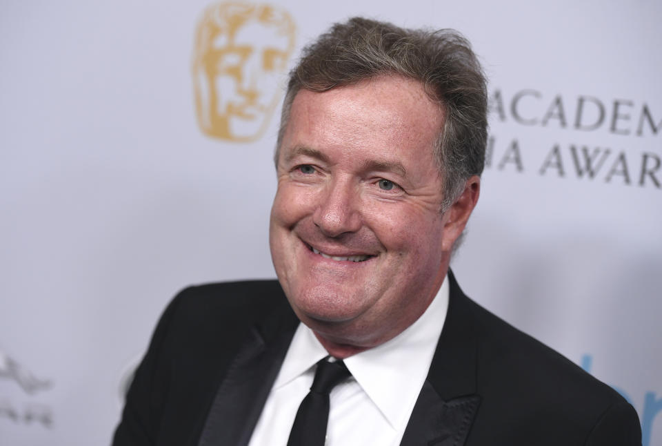 Piers Morgan arrives at the BAFTA Los Angeles Britannia Awards at the Beverly Hilton Hotel on Friday, Oct. 25, 2019, in Beverly Hills, Calif. (Photo by Jordan Strauss/Invision/AP)