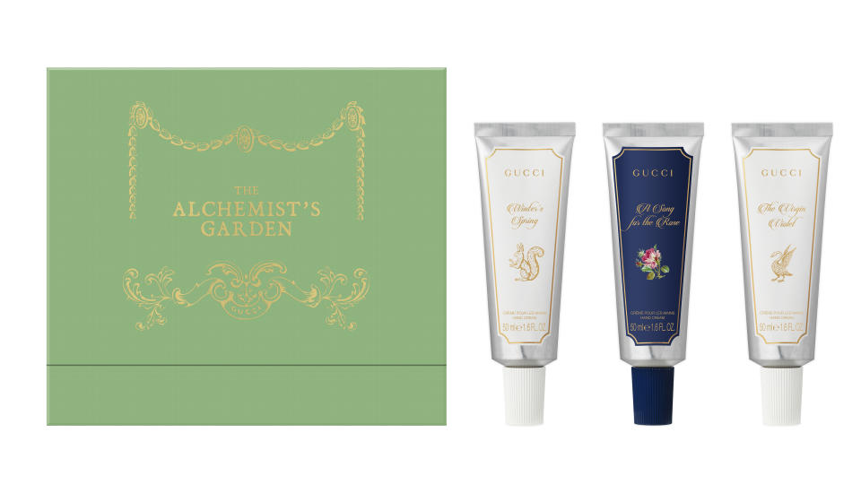 28 Unisex Valentine's Day Gifts: Gucci The Alchemist’s Garden 3-Piece Hand Cream Set