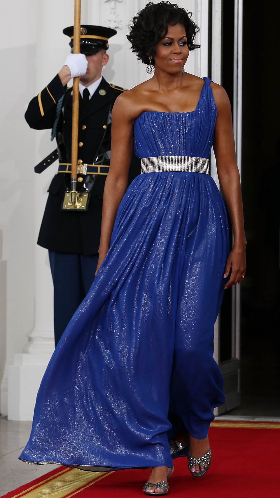 The shimmery blue gown