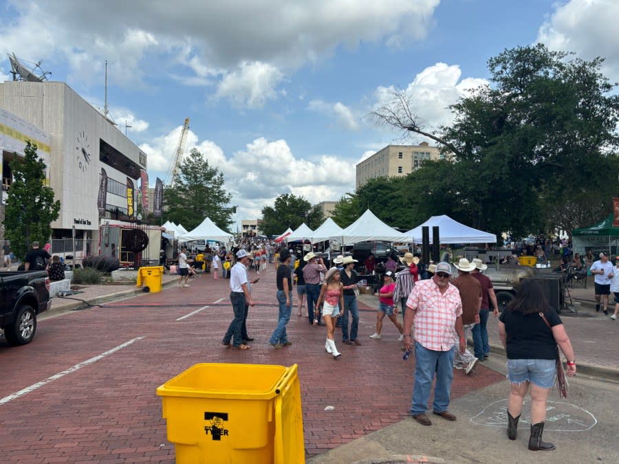 Festival-goers in downtown Tyler for the 2024 Red Dirt Music Festival.