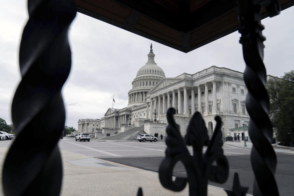 The U.S. Capitol is seen on Monday, May 29, 2023, in Washington. After weeks of negotiations, President Joe Biden and House Speaker Kevin McCarthy have struck an agreement to avert a potentially devastating government default. The stakes are high for both men — and now each will have to persuade lawmakers in their parties to vote for it. (AP Photo/Jose Luis Magana)