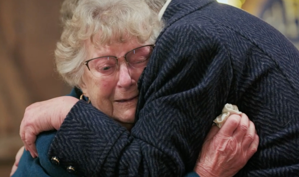 Rose hugged her sister and cried happy tears are the results of the restoration were revealed (BBC) 