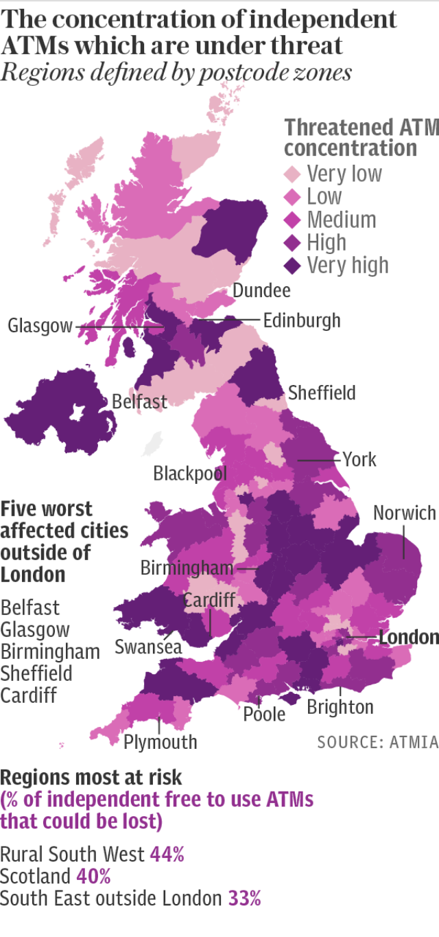 Map of independent ATM concentration