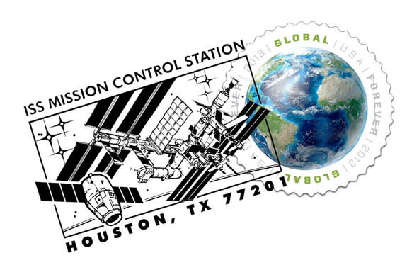 A new pictorial postmark offered by the U.S. Postal Service in Houston commemorates SpaceX's Dragon cargo flights to the International Space Station.