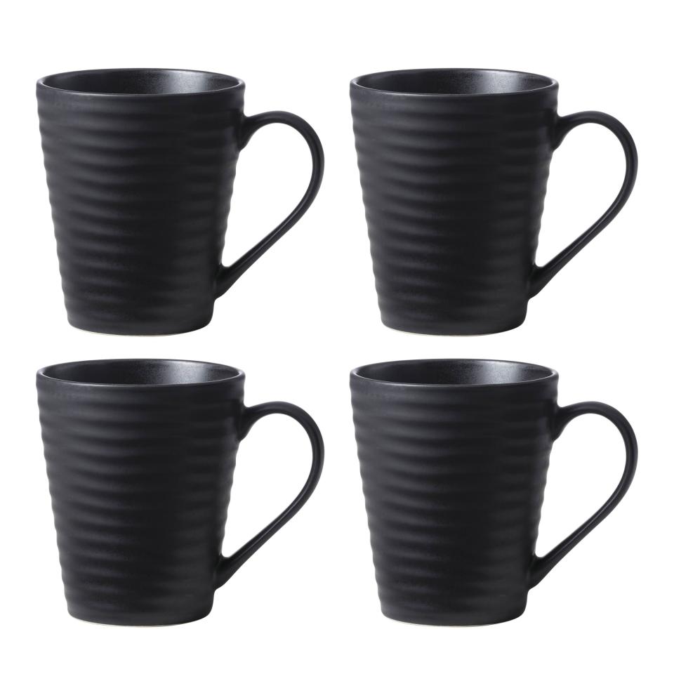 <p><a href="https://go.redirectingat.com?id=74968X1596630&url=https%3A%2F%2Fwww.oneida.com%2Fproducts%2Fecho-black-mugs-set-of-4&sref=https%3A%2F%2Fwww.bestproducts.com%2Fhome%2Fg44925741%2Foneida-entertain-365-tableware-collection-august-2023%2F" rel="nofollow noopener" target="_blank" data-ylk="slk:Shop Now;elm:context_link;itc:0;sec:content-canvas" class="link ">Shop Now</a></p><p>Ridge Black Mugs (Set of 4)</p><p>oneida.com</p><p>$13.97</p>