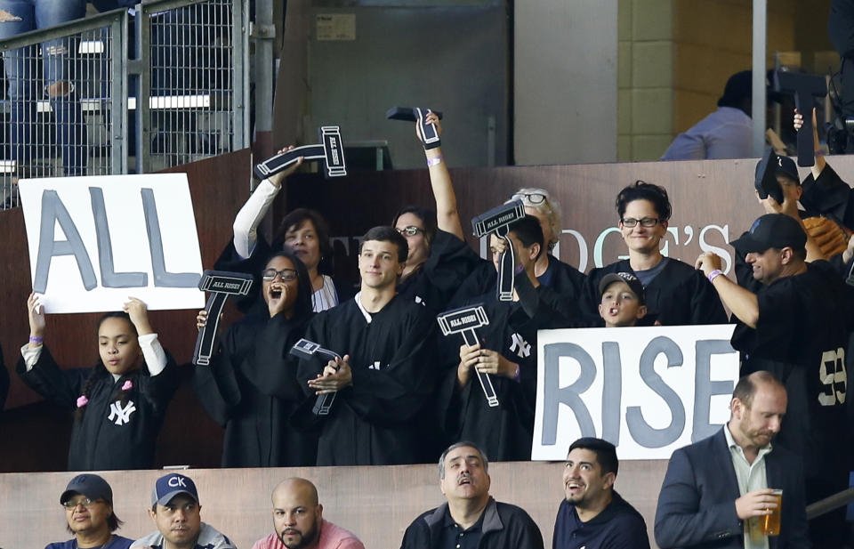 The Yankees installed The Judges' Chamber this week, a new section of seating for Aaron Judge fans. (AP)