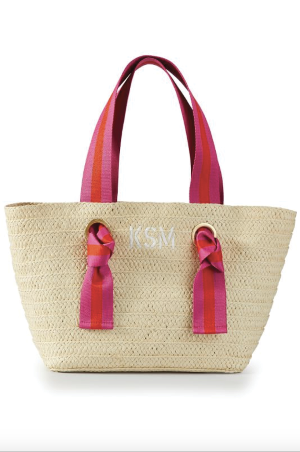 Ribbon Straw Beach Tote