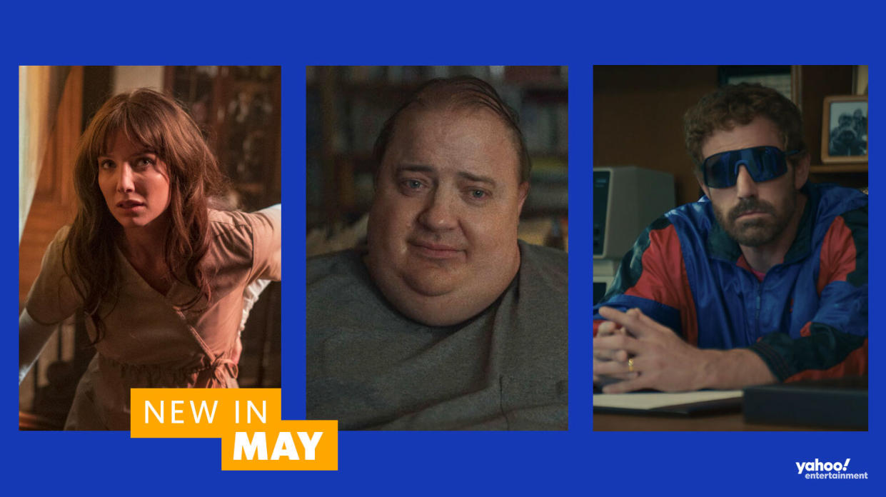 Malignant, The Whale, and Air are all new on Prime Video in May 2023. (Universal/A24/Prime Video)