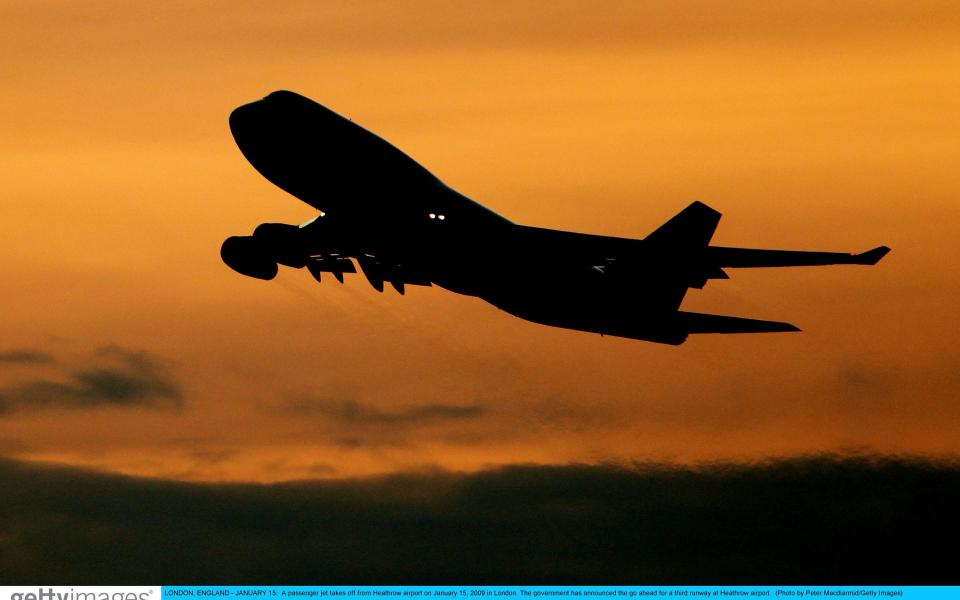 A passenger jet takes off from Heathrow airport  - Peter Macdiarmid