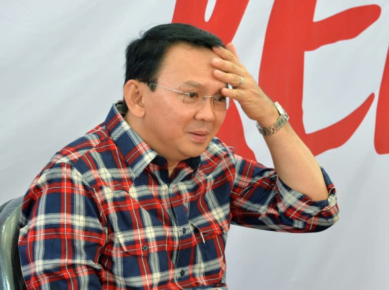 Jakarta governor Basuki Tjahaja Purnama campaigns in the Indonesian capital on November 16, 2016