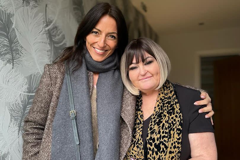 Caroline with Davina McCall, who presents the family reunion show