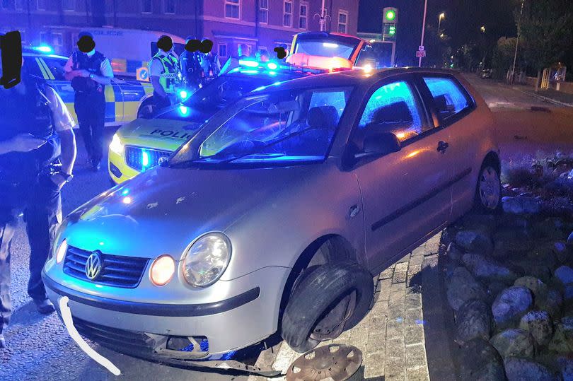 A car was chased through Southport in the early hours of Wednesday