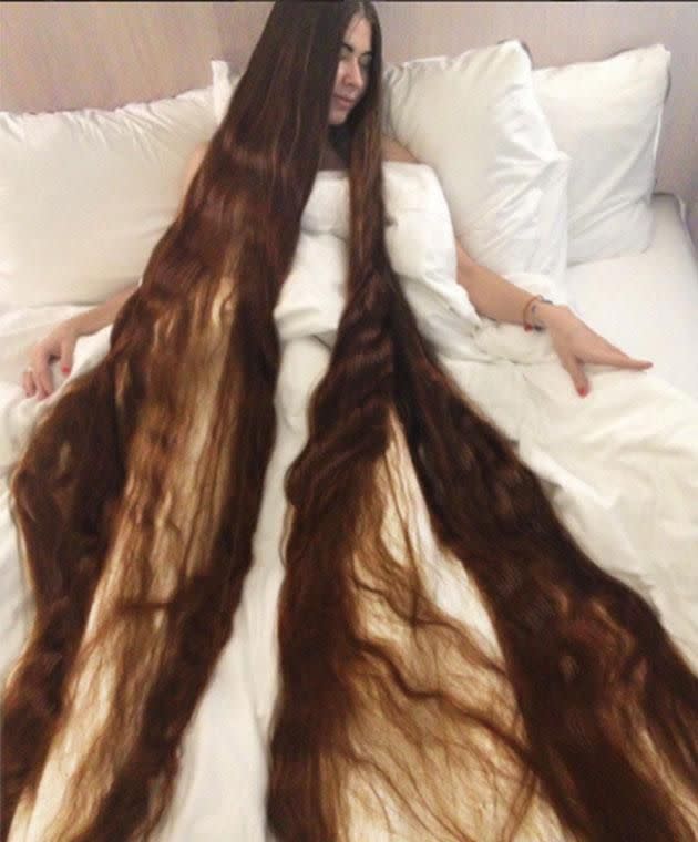 Aliia reveals she was inspired by fairytales when it came to growing her hair. Photo: Instagram/aliia_more