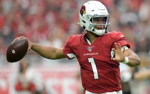 Arizona Cardinals quarterback Kyler Murray (1) throws a pass against the Detroit Lions during the first half at State Farm Stadium - Credit: USA Today