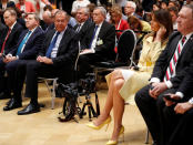 <p>Russian Foreign Minister Sergei Lavrov looks at U.S. first lady Melania Trump as U.S. President Donald Trump and Russia’s President Vladimir Putin hold a press conference after a meeting in Helsinki, Finland July 16, 2018. (Photo: Kevin Lamarque/Reuters) </p>