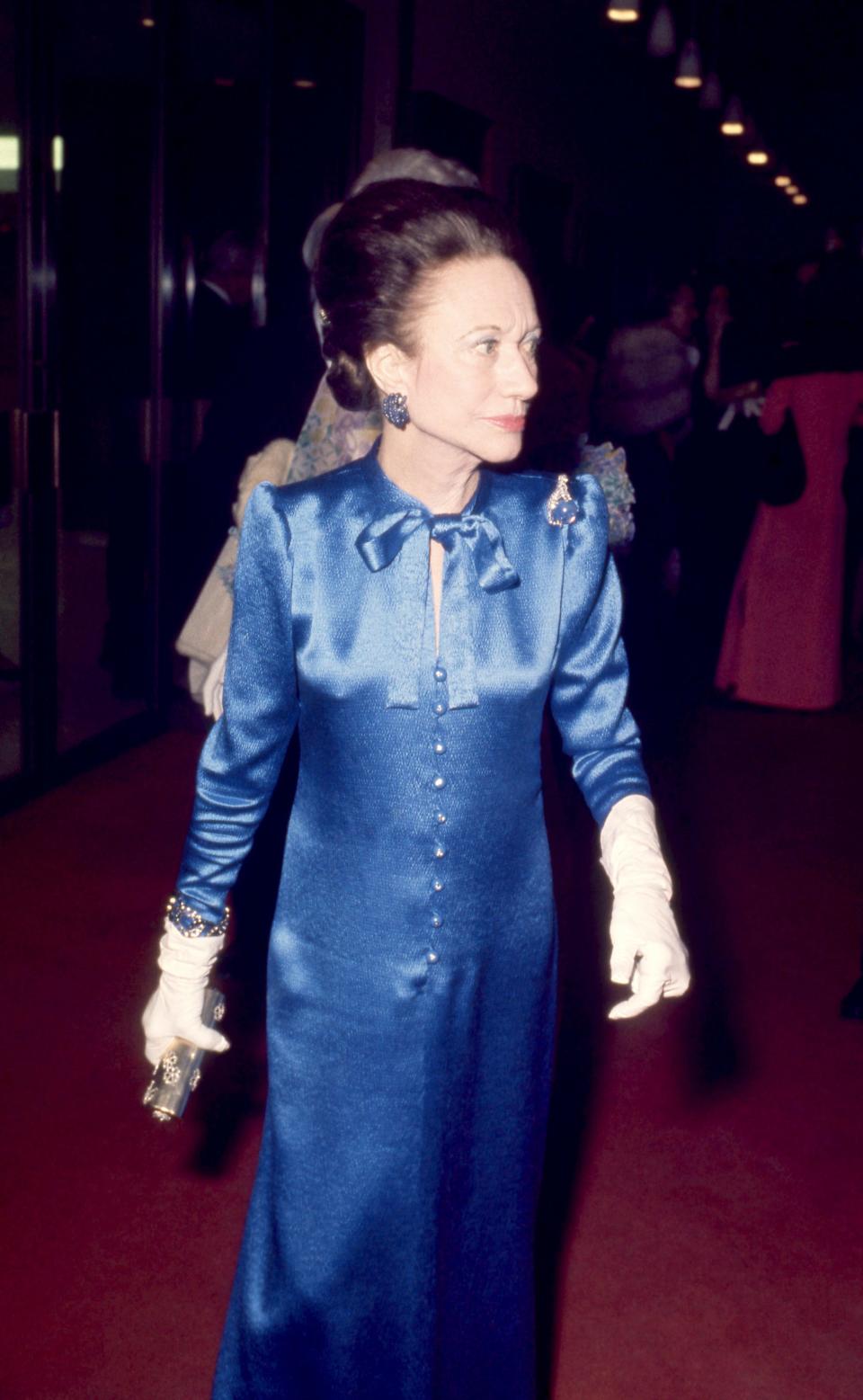 Wallis Simpson at the Met Gala in 1974.
