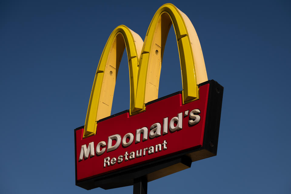 A general view of a McDonalds logo at a restaurant location in Washington, D.C. Source: AAP